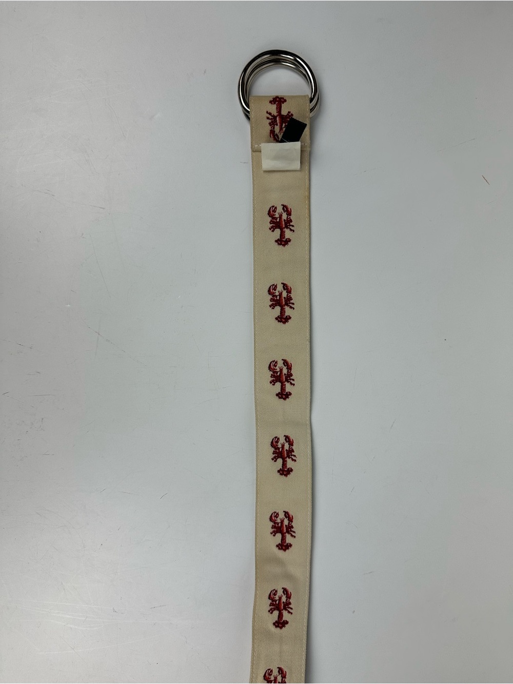 Women’s J. Crew Cream Canvas Belt with Red Embroidered Lobster Motifs - Picture 8 of 11